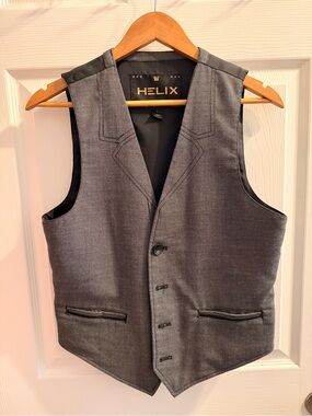 Helix Black and Gold Label Men's Dress Vest